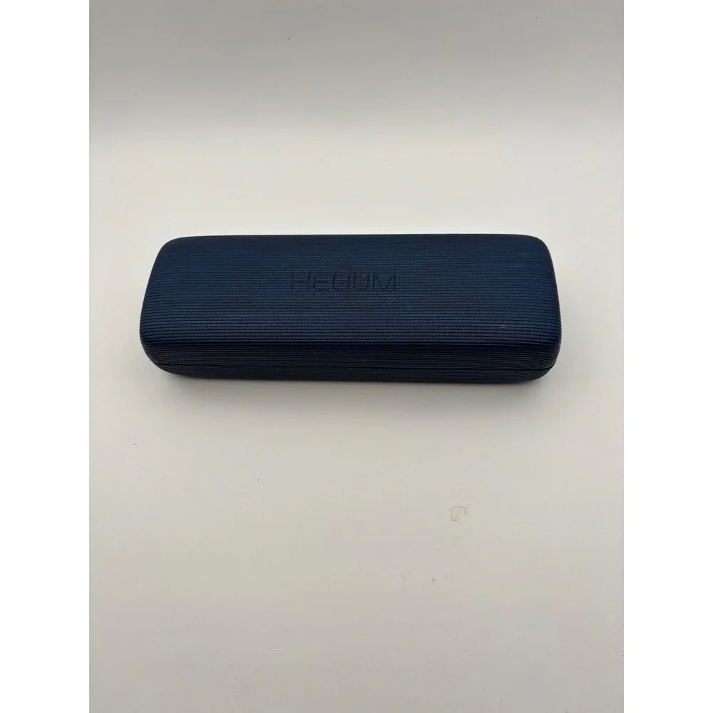 HELIUM Hard Eyeglass Case – Navy Blue Ribbed‎ Shell – Protective Glasses Case